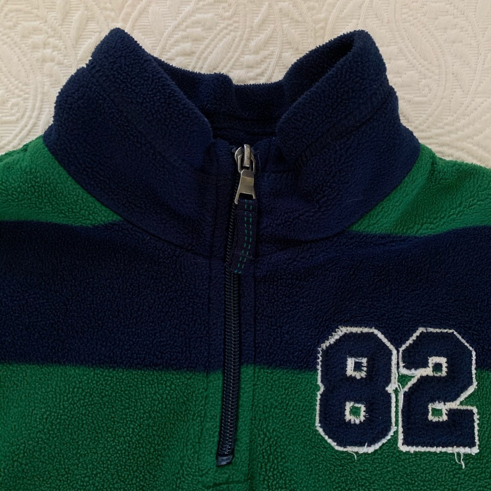 Children’s Place Set Boys S (5/6) Blue Green Stripes Fleece Top Pants - Picture 6 of 16